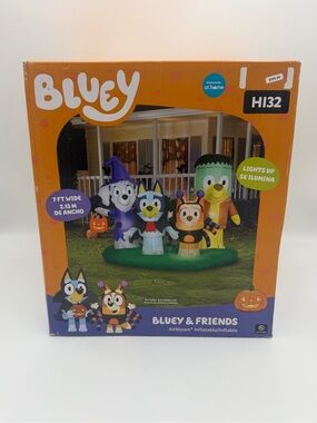Gemmy 7ft Bluey & Friends Halloween Scene Airblown Inflatable NIB